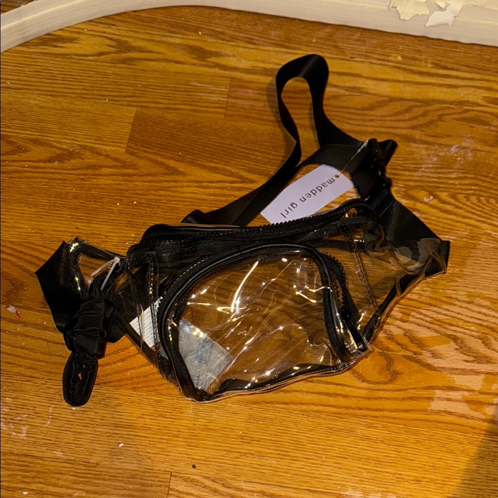 Madden Girl Black Clear Crossbody Bag